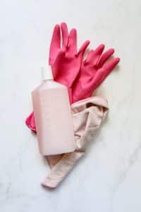 Cleaning gloves on a table