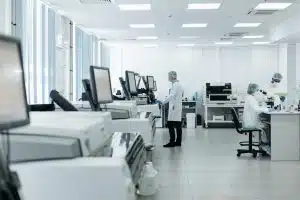 Inside of a healthcare facility lab